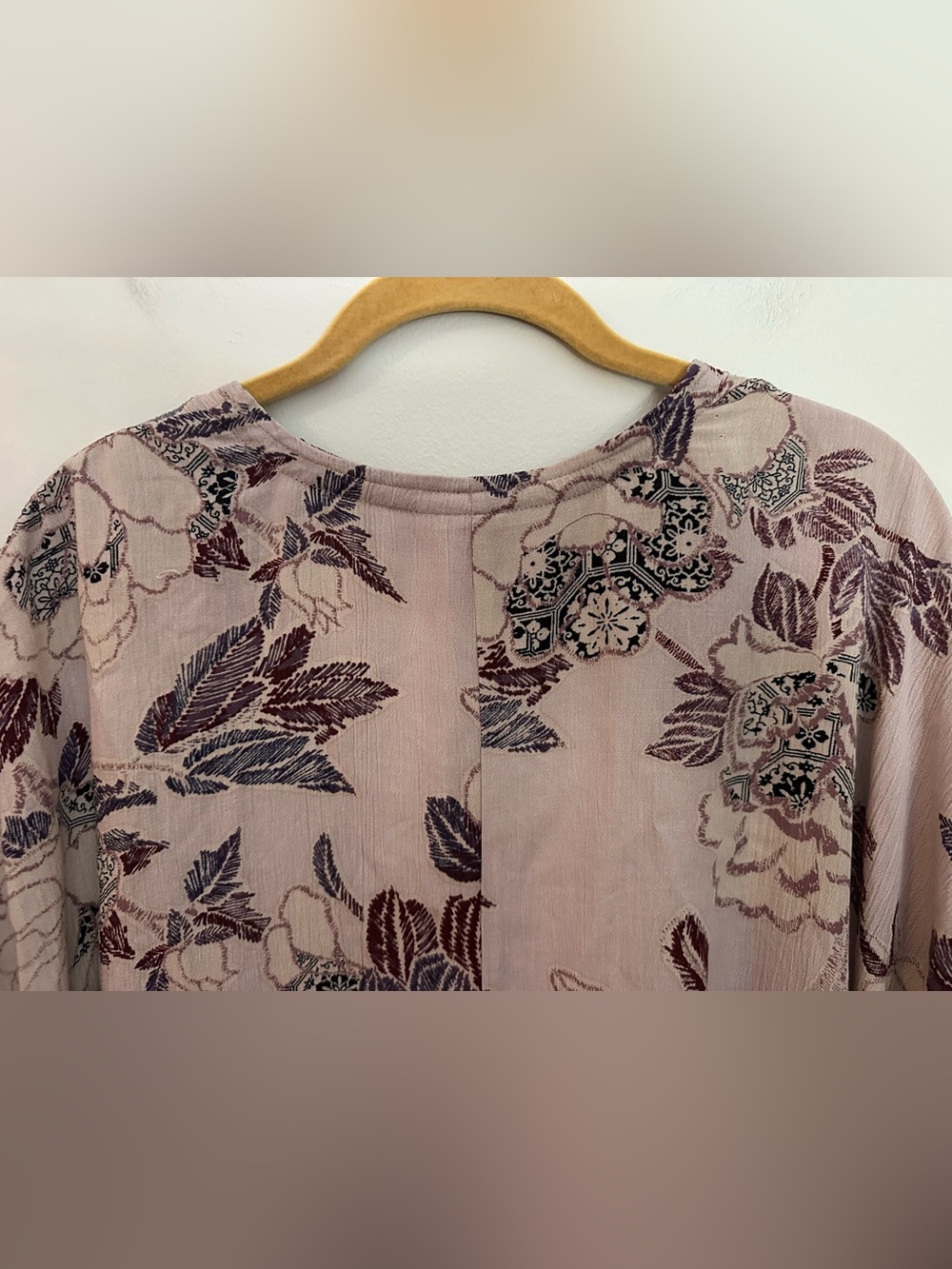 Knox Rose Kimono Cardigan Floral XS Dusty Rose EUC - Picture 10 of 11